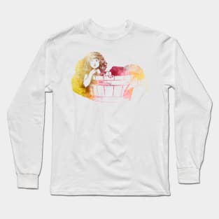 Mermaid In Tub in Sunset Long Sleeve T-Shirt